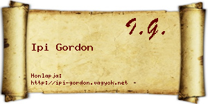 Ipi Gordon névjegykártya